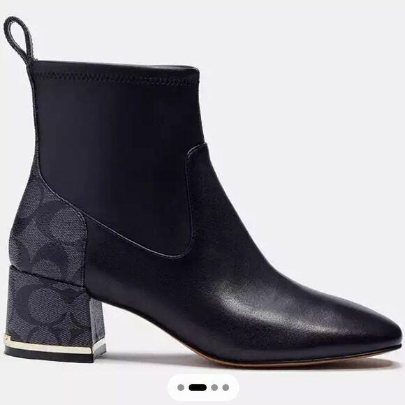 Coach Nala Black Leather Booties | Size 6.5 - Picture 1 of 12